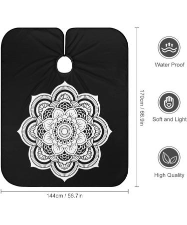 Mandala Flower Hair Cutting Cape - Professional Salon Apron with Snap Closure for Hairdressers & Barbers - Buy Online on GoSupps.com