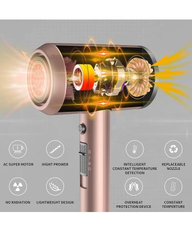 DOOAIR 1875W Ionic Hair Dryer with Diffuser and Concentrator - Professional Hair Care with Negative Ion Technology - Ideal for Curly Hair - Constant Temperature for Light and Quiet Styling - Gold - Buy Online on GoSupps.com
