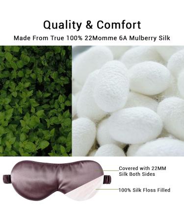 LaCourse 100% Genuine 22Momme Mulberry Silk Eye Mask - Grey Purple | Comfortable & Blackout Sleep Mask | Elasticated Silk Band | Pure Silk Filler | Gift Set - Buy Online on GoSupps.com