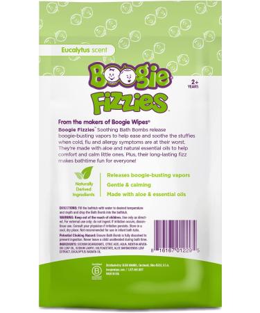 Boogie Fizzies Kids Bath Bombs - Calming Eucalyptus Scent, Aloe & Calming Vapors - 5ct (3 oz) - Made by The Makers of Boogie Wipes - Buy Online on GoSupps.com