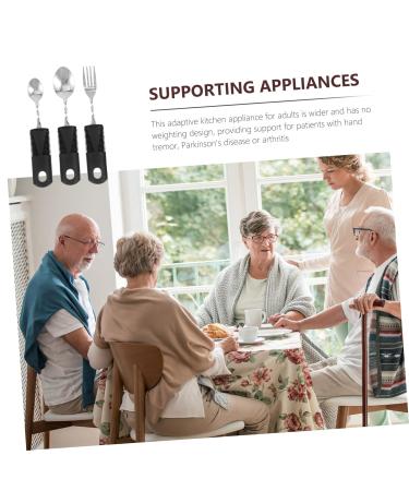 Solustre 3-Part Flexible Stainless Steel Cutlery Set | Portable Utensils for Disabled | Ergonomic Bendable Teaspoon & Dining Aids - Buy Online on GoSupps.com