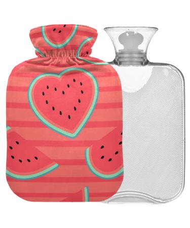 Naanle Valentine's Day Water Melon Heat bottle MITVATED Transparent hot water bottle 2l Large hot hot water bottle for bed handfoots Warmer pain relief heat and cold therapy