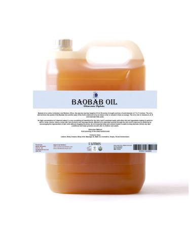 Mystic Moments |Baobab virgin carrier oil 5 liters - pure and natural oil perfect for hair face nails aromatherapy massage and oil thinning vegan GMO