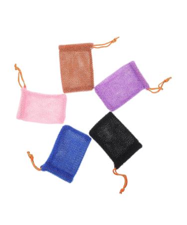 Gogogmee 5pcs Lathering Mesh Soap Foaming Bag Bathing Soap Bag Soap Saver Pouches Soap Net Bag Nylon