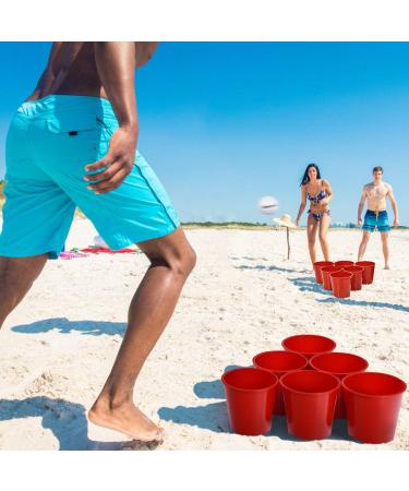 Goplus Yard Pong Set - Giant Outdoor Games with 12 Buckets, 2 Balls, Carry Bag - Fun Toss Game for Beach, Backyard, Party - Perfect for Family and Friends! - Buy Online on GoSupps.com