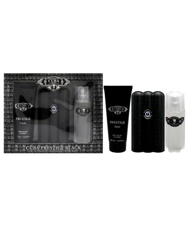 Cuba Prestige Black by Cuba for Men - 3 Pc Gift Set 3oz EDT Spray 6.6oz Shower Gel 3.3oz After Shave