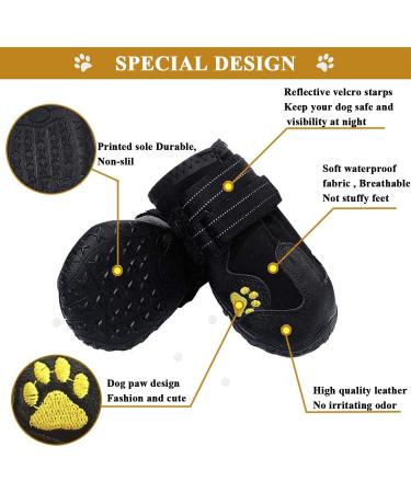 Waterproof Dog Boots | 4-Piece Reflective Adjustable Shoes for Small & Medium Dogs - Buy Online on GoSupps.com