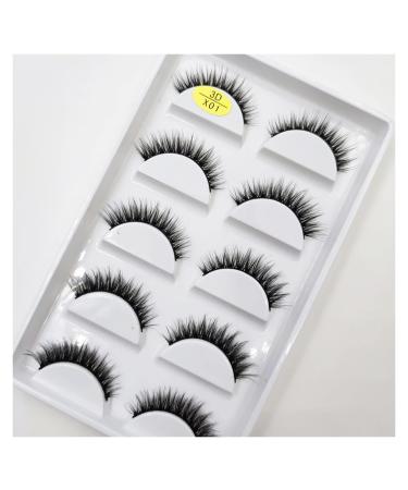 UAMOU 30 Style 5 Pairs Natural Eye Lashes Mink Lashes Handmade Fluffy Lashes 3D False Eyelashes Makeup Faux Cils Maquiagem Cilios Cheerfully (Color : 5 Pairs X01)