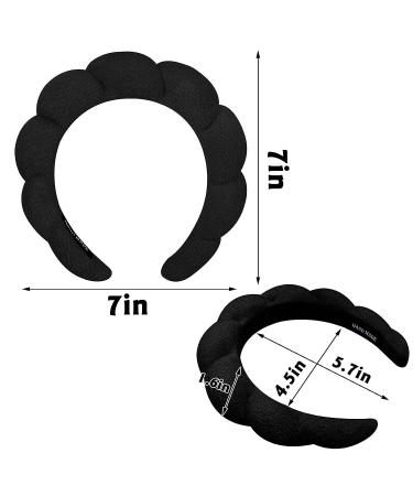Sponge Spa Headband for Women | Terry Cloth Hair Band for Skincare & Makeup Removal - Black - Buy Online on GoSupps.com