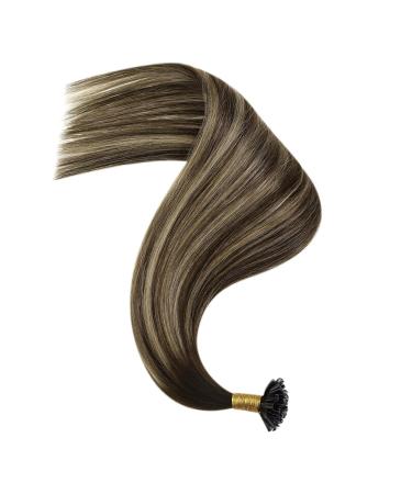 Buy Youngsee Bondings Extensions | Real Hair Ombre U Tip Extensions | 50cm Remy Keratin Bonding | Dark Brown to Ash Blonde #4/18/4 - Buy Online on GoSupps.com