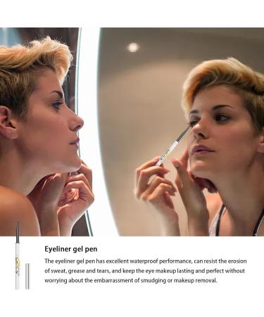 Eyeliner Pencil - Long Lasting Eyeliner | Breakup Proof Liquid Waterproof Eyeliner Quick Drying Gel Eyeliner Smudge Resistant Long Lasting Wear Ultra Fine Brush Soft Pen Maidong Golden Brown - Buy Online on GoSupps.com