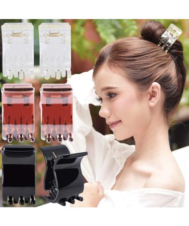 RC Roche 6 pieces Super Super Supreme Hair Timmle of the teeth hair clips medium transparent brown and black medium - 6 pieces transparent brown and black - Buy Online on GoSupps.com