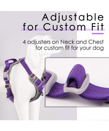 Thinkpet Anti Zug Dog Harness - Adjustable Reflective Breathable XL (Purple) | Easy Control with Handle No Choking Design - 1 Pack - Buy Online on GoSupps.com