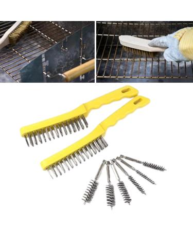 Stainless Steel Brush Set Long Handle Scratch Brush Multipurpose Cleaner Welding and Removing Rust 2  - Buy Online on GoSupps.com