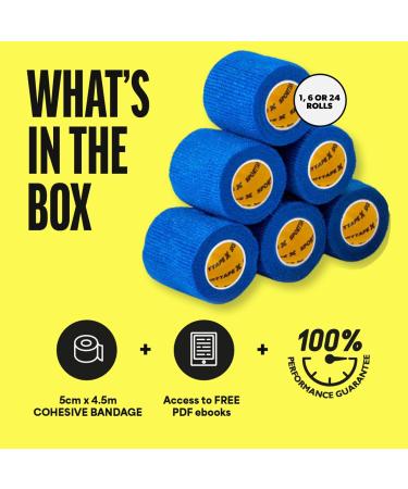 SPORTTAPE Self-Adhesive Football Sock Tape | 5cm x 4.5m - White | Cohesive Bandage Sock Wrap Shin Pad Tape | Goalkeeper Wrist Tape & Football Ankle Tape | Pet & Vet Wrap for Dogs Horse - Single Roll White 5x450 cm (Pack of 1) - Buy Online on GoSupps.com