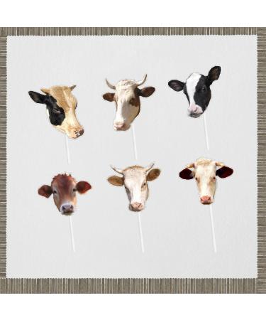 Kid's Cow Themed Happy Birthday Cupcake Toppers 18-PC Set - This is a great cow themed birthday party Moo party western cowboy party or baby shower party decoration - SugarGera - Buy Online on GoSupps.com
