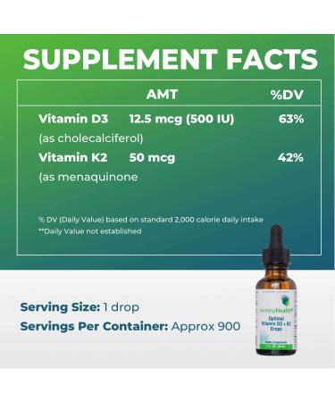 Seeking Health Vitamin D3 + K2 Drops - 1 fl oz (30 ml) for Immune & Bone Health - Buy Online on GoSupps.com