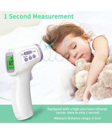 Touchless Forehead Thermometer for Adults & Kids - Digital Infrared, Fever Alarm, Memory Function, Purple - Buy Online on GoSupps.com