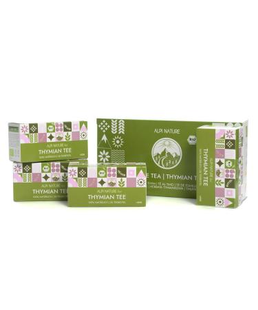 Alpi Nature Alpi Nature Organic Thyme Tea 80 Tea Bags with Thyme 80 g Pack of 4 x 20 Bags of 1 g