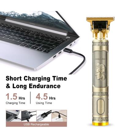 Cordless Hair & Beard Trimmer with 4 Guide Combs - Rechargeable T-Blade Hair Edgers & Clippers for Zero Gapped Haircut - Professional Electric Hair Trimmer for Men - Fathers Day Gift (Bronze) - Buy Online on GoSupps.com