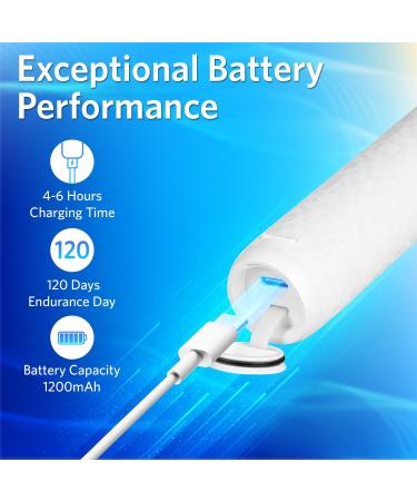 BESTEK Electric Toothbrush - Powerful Rechargeable Toothbrush with Multiple Modes Smart Timer & 6 Replacement Brush Heads - International Shipping Available - Buy Online on GoSupps.com
