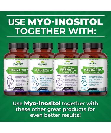 Zazzee Myo-Inositol Capsules & USDA Organic Fertility Tea - Support for Fertility and Reproductive Health - Buy Online on GoSupps.com