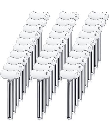 30 Pcs Toothpaste Squeezer Tube Roller Toothpaste Squeezer Tube Key Squeezer Metal Toothpaste Roller Steel Tube Squeezer Tool Tube Wringer Keys for Pain Cream Cosmetic