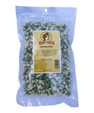 Buc-ee's Wasabi Coated Green Peas, Crunchy & Spicy in Resealable Bag, 12 Ounces