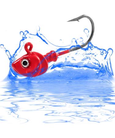 Dr.Fish 10 Pack Swimbait Jig Heads - High Carbon Steel Hooks - Saltwater Fishing Lures for Flounder, Striper, Halibut - 3D Eyes - Bass Gold - 3/8oz-10 Pack - Buy Online on GoSupps.com