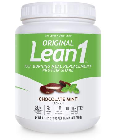 Lean1 Chocolate Mint flavor 15 serving tub fat burning meal replacement protein shake by Nutrition53