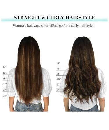 Doores Clip-In Hair Extensions | Real Balayage Natural Black to Chestnut Brown | 12 Inch 80g Remy Hair | 7 Pieces - Buy Online on GoSupps.com