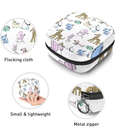 Colorful Line Dog Pattern Period Pocket Bag - Feminine Menstrual Cup Holder & Nursing Pad Storage for Women & Teens - Buy Online on GoSupps.com