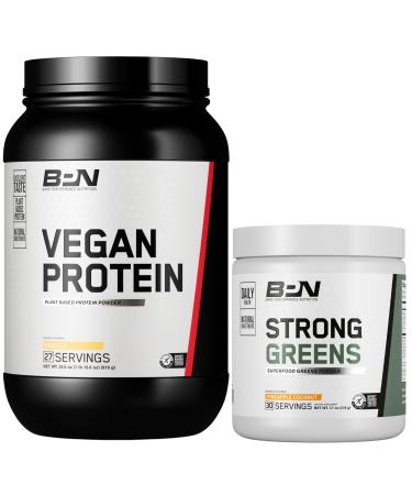 BARE PERFORMANCE NUTRITION BPN Vegan Vanilla Protein + Strong Greens Pineapple Coconut Bundle