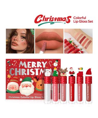 ACSUSS Holiday Lip Oil 6-Piece Set Moisturizing Liquid Lip Color with Shimmer & Matte Makeup Gift Red One Size One Size Red - Buy Online on GoSupps.com