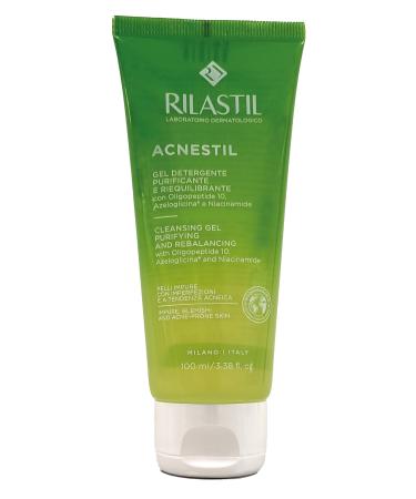 Rilastil Acnestil Anti-Spot and Moisturizing Cleansing Gel cleanses without drying with panthenol ceramides and hyaluronic acid for combination or oily acne-prone skin - 100 ml