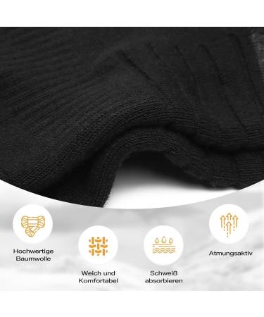 YouShow Tennis Socks 6 Pack - Men & Women Sports Cotton Crew Socks | Breathable & Cushioned | Size 43-46 | Classic Black - Buy Online on GoSupps.com