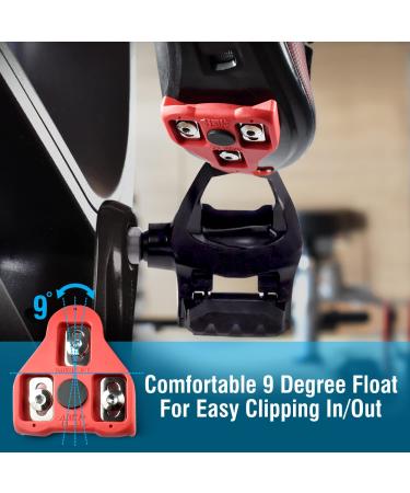 MARQUE 9 Degree Float Red Cleats Set - Look Delta Compatible for Peloton & Road Cycling - Women and Men Clipless Spinning Shoes - 1 Pair - Buy Online on GoSupps.com