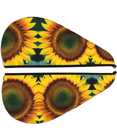 Sunflower Coral Velvet Dry Hair Cap - Anti-Frizz Curly Hair Drying with Buttons - Perfect for Long & Thick Hair - Buy Online on GoSupps.com