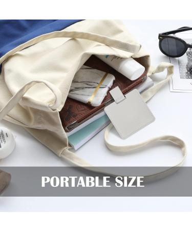 YVXY Compact Mirror - Unbreakable Stainless Steel Folding Travel Mirror with PU Leather Case (White) - Buy Online on GoSupps.com