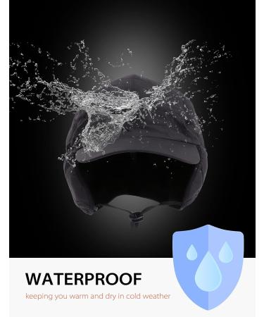 Mwfus Waterproof Fleece Baseball Cap with Ear Flaps - Winter Warm Hat for Men and Women, Outdoor Black - Buy Online on GoSupps.com