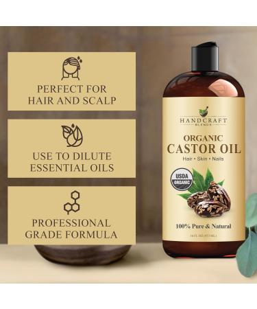 Handcraft Blends Ultimate Hair Care Set: Organic Castor Oil (16 Fl Oz) and Rosemary Essential Oil (4 Fl Oz) 100% Pure & Natural for Thicker Looking Hair Scalp and Brows - Buy Online on GoSupps.com