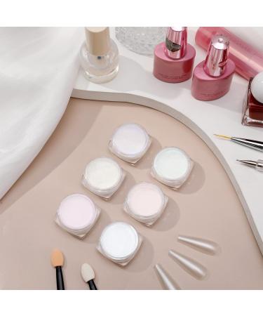 6 Pcs Pearl Nail Powder Zuimei Ice Mermaid Nail Art Powder Holographic Nail Glitter Dust Chrome Mirror Powder Metallic Manicure Pigment for Nail Art Design Decoration - Buy Online on GoSupps.com