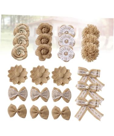 Cabilock 24pcs 1 Set Ornaments DIY Jute Handmade Party Craft Vintage Christmas Floral in Rustic Materials As Shown Medium - Buy Online on GoSupps.com