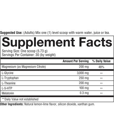 Youtheory Sleep Powder - Vegan Sleep Aid with Magnesium, Melatonin & L-Glycine, Natural Lemon-Lime Flavor, 6oz - Buy Online on GoSupps.com