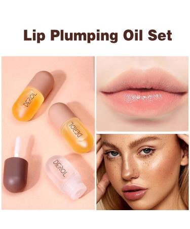 3 PCs Natural Lip Plumper Kit - Hydrating Lip Care Serum for Fuller Voluminous Lips | Lip Filler Booster & Moisturizer - Buy Online on GoSupps.com