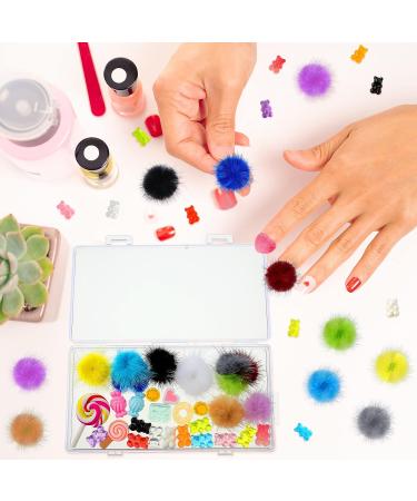 30-Piece Nail Decoration Charms Set: Fluffy Pom Balls, Cute Bear Decorations, Candy Sweet Resin Charms - Chic Style - Buy Online on GoSupps.com