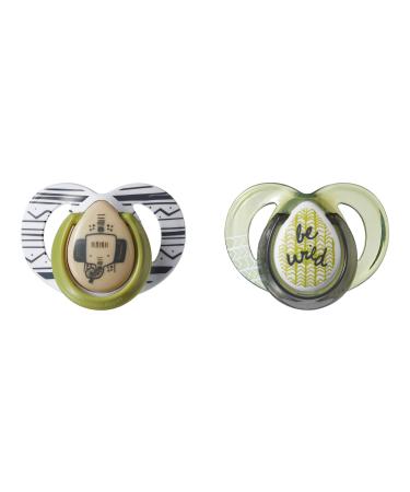 Tommee Tippee Every Day Pacifiers Symmetrical Design BPA-Free Silicone Binkies 6-18m 2-Count Colors and Designs Vary
