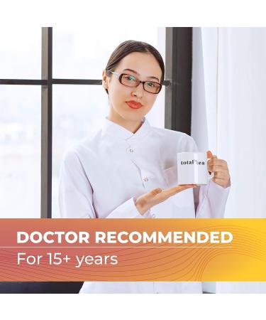 Total Tea Slimming Detox Herbal Tea - Caffeine-Free Blend with Chamomile, Hibiscus, and Ginger Root for Colon Cleanse & Weight Loss - Natural Digestive Health Tea with Ginger & Peach - 25 Bags - Buy Online on GoSupps.com