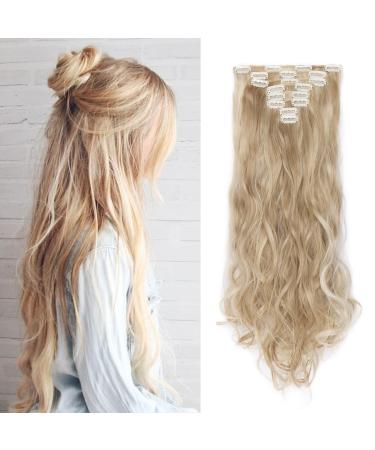 Elailite clip in extensions such as real hair cheap hair parts 8 tressen 18 clips for complete hair extension corrugated hair extreme 24 "(60cm) -140g honeyblond/blond 60 cm honeyblond/blonde - Buy Online on GoSupps.com
