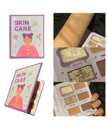 Eye Shadow for Girls Take Notes Eye & Cheek Notebook Tea Earth Color Eye Shadow Makeup Cosmetics (B)
